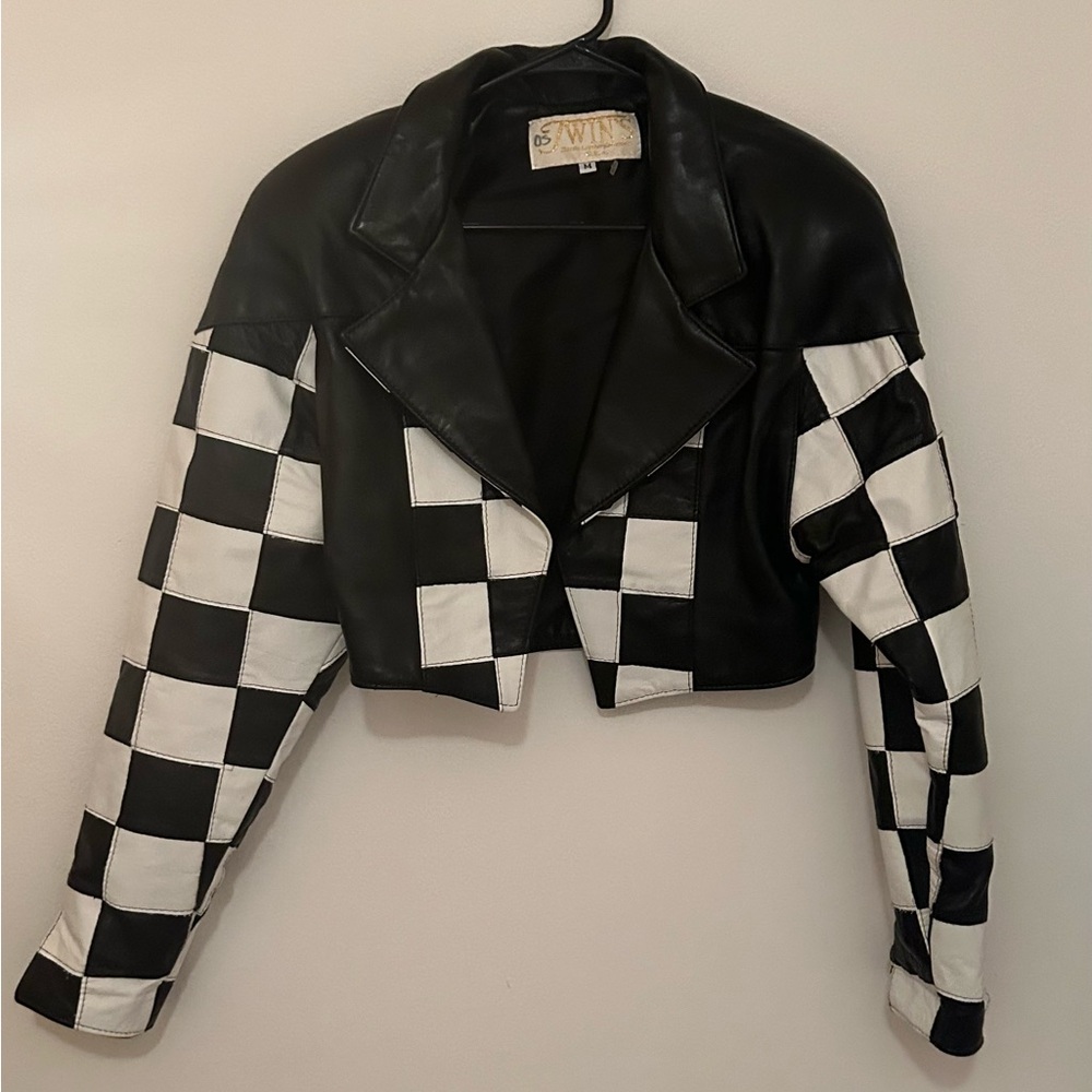 Vintage cropped leather jacket